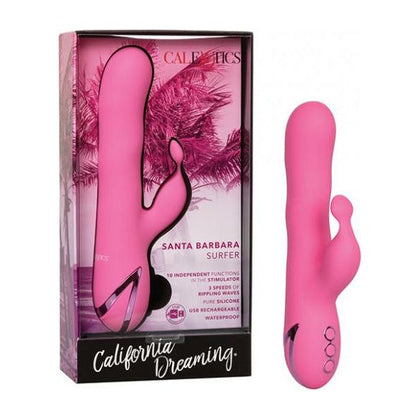 California Exotic Novelties California Dreaming Santa Barbara Surfer Pink Vibrator for Women - Wave Function, 10 Functions, USB Rechargeable