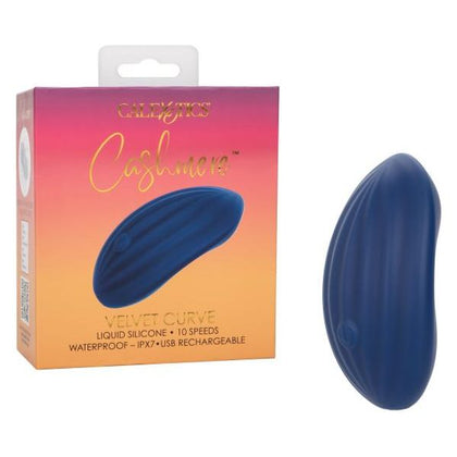 California Exotic Novelties Cashmere Velvet Curve Blue Handheld Massager - Intense Pleasure for All Genders, Targeted Stimulation for Ultimate Satisfaction - Adult Naughty Store