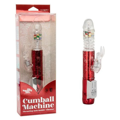 California Exotic Novelties Naughty Bits Cumball Machine Thrusting Jack Rabbit Vibrator - Model SE-4410-25-3 - Women's G-Spot Pleasure - Red