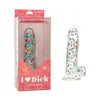 California Exotic Novelties Naughty Bits I Love Dick Heart Filled Dong - Model SE-4410-62-3 - Unisex - Pleasure for Vaginal and Anal Stimulation - Multi-colored