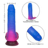 Introducing the Exquisite Pleasure Co. Ombre Hombre Vibrating Dildo - Model SE441068 - For All Genders - Unleash Ecstasy in Multi-Color Sparkles