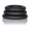 Dr. Joel Kaplan Silicone Support Rings Trio - All-Purpose Sta-Hard Rings Set (Model #JK-SSR3) - For Men - Enhance Pleasure and Performance - Black - Adult Naughty Store