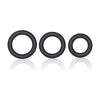 Dr. Joel Kaplan Silicone Support Rings Trio - All-Purpose Sta-Hard Rings Set (Model #JK-SSR3) - For Men - Enhance Pleasure and Performance - Black - Adult Naughty Store