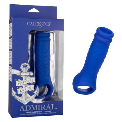 Admiral Liquid Silicone Wave Penis Extension - Pleasure Enhancer for Men - Blue