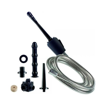 COLT Advanced Shower Shot Enema Kit - Model X123: Ultimate Hygienic Cleaning System for Men - Anal Pleasure - Stainless Steel Hose - Black