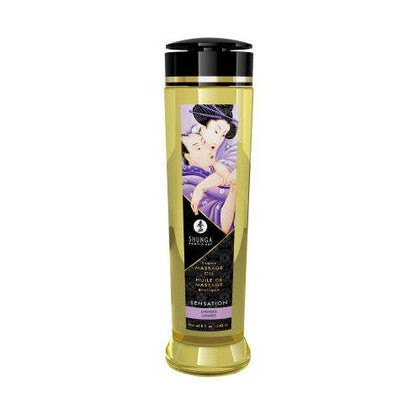 Shunga Erotic Art Massage Oil Sensations Lavender - Aromatic Pleasure for Sensual Massages - Adult Naughty Store