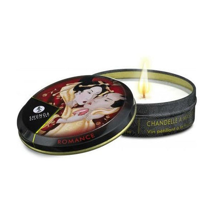 Shunga Erotic Art Massage Candle Sparkling Strawberry Wine 1oz. - Adult Naughty Store