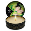 Shunga Erotic Art Mini Massage Candle Exotic Green Tea - Sensual Soy-Based Oil for Intimate Massages - Travel Size - Model: 1oz - Unisex - Enhance Pleasure and Relaxation - Green - Adult Naughty Store