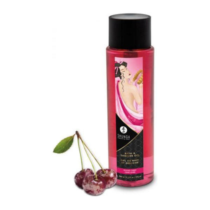 Shunga Erotic Art Products Kissable Shower Gel Frosted Cherry - Refreshing Intimate Body Wash for Sensual Baths - Model 2023 - Unisex - Enhances Intimacy - Vibrant Red