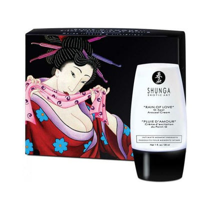 Introducing the Shunga Rain of Love G-Spot Arousal Cream 1oz: The Ultimate Sensation Enhancer for Intimate Pleasure - Adult Naughty Store