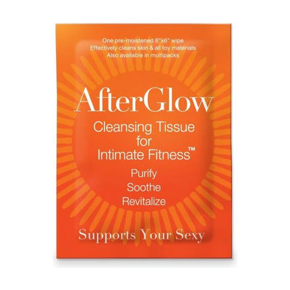 Afterglow Intimate Fitness pH Balanced Single Cleansing Tissue for All Toy Materials - Model X123 - Gentle, Residue-Free Cleaning for Superior Pleasure - Bergamot Scented - Made in the USA