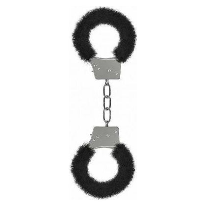 Ouch Beginners Handcuffs Furry Black - Luxurious Metal and Faux Fur Hand Restraints for Sensual Bondage Play
