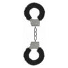 Ouch Beginners Handcuffs Furry Black - Luxurious Metal and Faux Fur Hand Restraints for Sensual Bondage Play - Adult Naughty Store