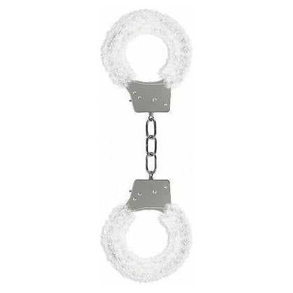 Ouch Beginner's Handcuffs Furry White - Sensual Metal and Faux Fur Restraints for Playful Couples