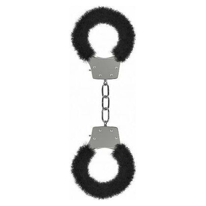 Ouch Pleasure Handcuffs Furry Black - Premium Metal and Faux Fur Handcuffs for Sensual Bondage Play, Model #OHCFB-001, Unisex, Enhances Pleasure in the Bedroom, Black - Adult Naughty Store