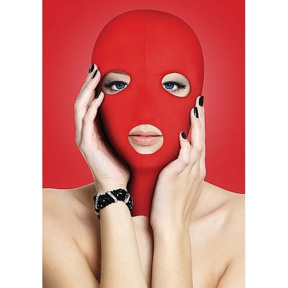 Subversion Mask Red - The Ultimate Open Mouth and Eyes 3 Hole Hood Mask for Submissive Pleasure - Adult Naughty Store