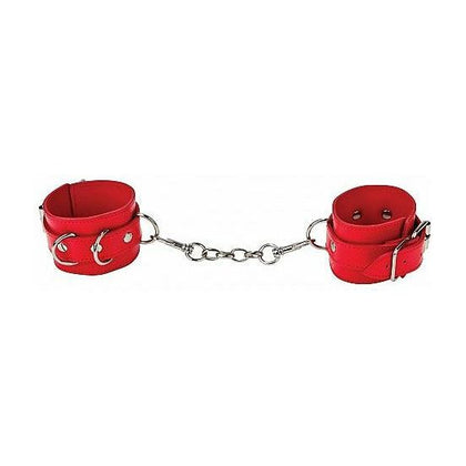 Shots Toys Ouch! Leather Cuffs Red - Versatile and Secure BDSM Restraints for Intense Pleasure