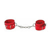 Shots Toys Ouch! Leather Cuffs Red - Versatile and Secure BDSM Restraints for Intense Pleasure - Adult Naughty Store