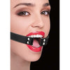 Ouch O-Ring Gag Black Leather BDSM Sex Toy - Model O-S - Unisex - Oral Pleasure - Elegant Stitching - Adult Naughty Store