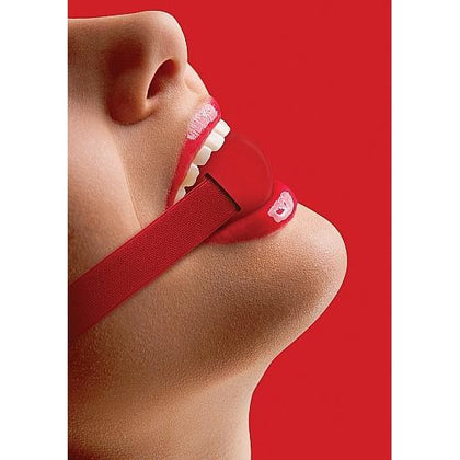 Ouch Elastic Ball Gag - Model X123: Unisex Red Elastic Ball Gag for Sensual Silence - Adult Naughty Store