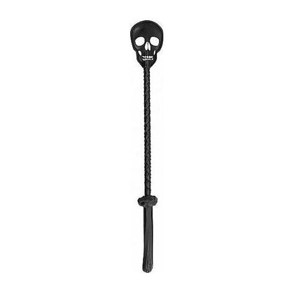 Shots Toys Ouch! Skulls & Bones Riding Crop with Skull Black - Model SBRC-001 - Unisex BDSM Whip for Pleasure and Domination - Black