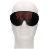 Shots Toys Ouch Blindfold Slut Black Leather Eye Mask for Sensual Pleasure - Model SLT-001 - Unisex - Enhanced Sensory Experience - Seductive Black