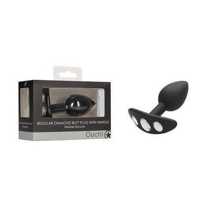 Shots Toys Regular Diamond Butt Plug with Handle - Model BD-789 - Unisex Anal Pleasure - Black - Adult Naughty Store