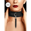 Shots Toys Velvet & Velcro Collar & Leash Adjustable Black - Premium BDSM Submissive Bondage Set for Enhanced Pleasure