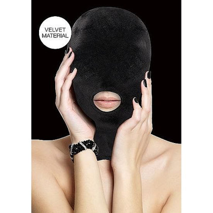 Shots Toys Velvet & Velcro Mask with Mouth Opening Black - Sensual Fetish Hood for All Genders, Enhancing Pleasure in Style - Adult Naughty Store