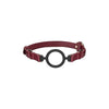 Ouch Halo Silicone Ring Gag Burgundy - Luxury Leather-Look BDSM Mouth Gag for Submissive Play - Model HSG-01 - Unisex - Enhances Oral Sensations - Deep Red Color - Adult Naughty Store