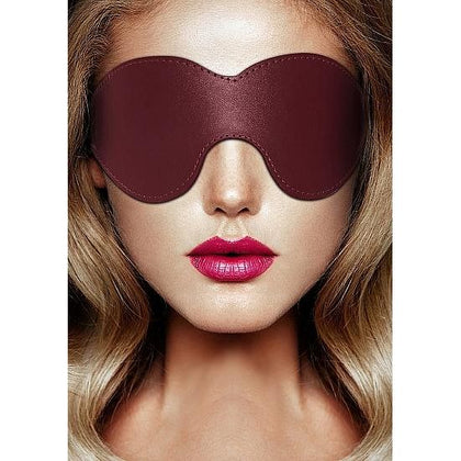 Shots Toys Ouch Halo Eyemask Burgundy - Deluxe Leather Blindfold for Sensual BDSM Play