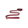 Ouch Halo Collar with Leash Burgundy - Luxury BDSM Accessory for Submissive Pleasure - Adult Naughty Store