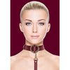 Ouch Halo Collar with Leash Burgundy - Luxury BDSM Accessory for Submissive Pleasure - Adult Naughty Store