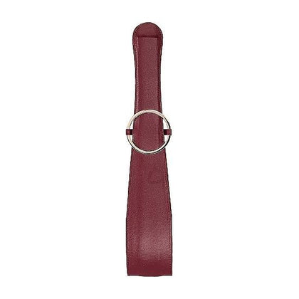 Shots Toys Ouch Halo Belt Flogger Burgundy - Exquisite Leather BDSM Flogger for Intense Sensations and Power Play - Adult Naughty Store