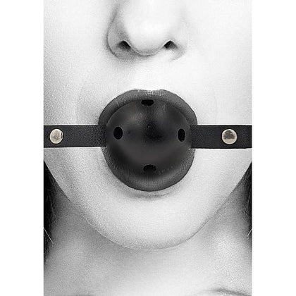 Shots Toys Ouch! Breathable Ball Gag Black - Model 2023 - Unisex Bondage Fetish Sex Toy for Enhanced Pleasure