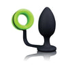 Shots Toys Ouch! Glow Butt Plug with Cock Ring - Model GBD-2022 - Unisex Anal and Genital Pleasure - Glow in the Dark Green - Adult Naughty Store