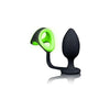 Shots Toys Ouch! Glow Butt Plug with Cock Ring & Ball Strap - Model GBD-2022 - Unisex Anal Pleasure - Glow in the Dark Green - Adult Naughty Store