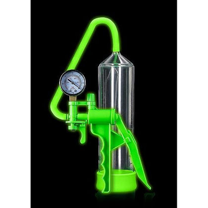 Shots Toys Glow Elite Beginner Penis Pump - Model GE-001 - Male Enhancement and Pleasure - Glow in the Dark Green