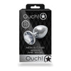 Shots Toys Ouch! Round Gem Butt Plug Medium Silver Diamond - Unleash Pleasure with Style and Elegance - Adult Naughty Store