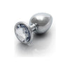 Shots Toys Ouch! Round Gem Butt Plug Medium Silver Diamond - Unleash Pleasure with Style and Elegance - Adult Naughty Store