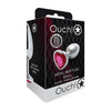 Ouch! Heart Gem Butt Plug Small Silver Rubellite Pink - The Exquisite Shots Toys Fetish Gem Series - Adult Naughty Store