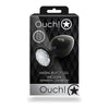 Shots Toys Ouch! Round Gem Butt Plug Medium Gunmetal Diamond - Model BPGM-2023 - Unisex Anal Pleasure Toy - Adult Naughty Store