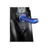 Shots Toys Ouch! Textured Curved Hollow Strap-On 8in Metallic Blue - Ultimate Pleasure for Couples - Adult Naughty Store