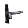 Shots Toys Ouch! Ribbed Hollow Strap-On 8 Inches with Balls Gunmetal - Ultimate Pleasure for Couples - Adult Naughty Store