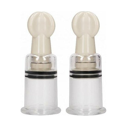 Shots Toys Pumped Nipple Suction Set Medium Transparent - Enhance Sensation and Pleasure with Acrylic Nipple Cups - Model PT-NSM-001 - Unisex - Nipple Stimulation - Clear - Adult Naughty Store