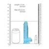 Realrock Crystal Clear 6in Realistic Dildo with Balls - Enhanced Lifelike Experience for All Genders - Clear Blue - Adult Naughty Store