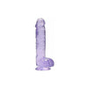 Shots Toys Realrock Crystal Clear 6in Realistic Dildo with Balls - Model RCD-001 - For Enhanced Lifelike Pleasure - Purple - Adult Naughty Store