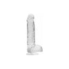 Realrock Crystal Clear Dildo with Balls - Model 6in - Unisex Pleasure - Transparent - Adult Naughty Store