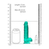 Realrock 6in Realistic Dildo with Balls - Turquoise Green - Shots Toys America - Model RR-6 - Unisex Pleasure - Adult Naughty Store