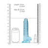 Realrock Crystal Clear 7in Realistic Dildo with Balls - Model RRC-7B - For Enhanced Lifelike Pleasure - Blue - Adult Naughty Store